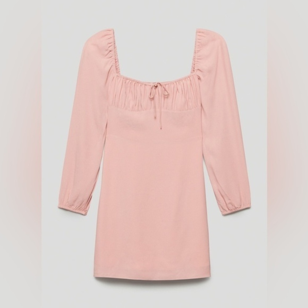 Aritzia Sunday Best Delilah Long Sleeve Dress Pink size 2XS
